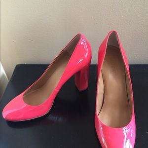 Coral patent leather J. Crew pumps